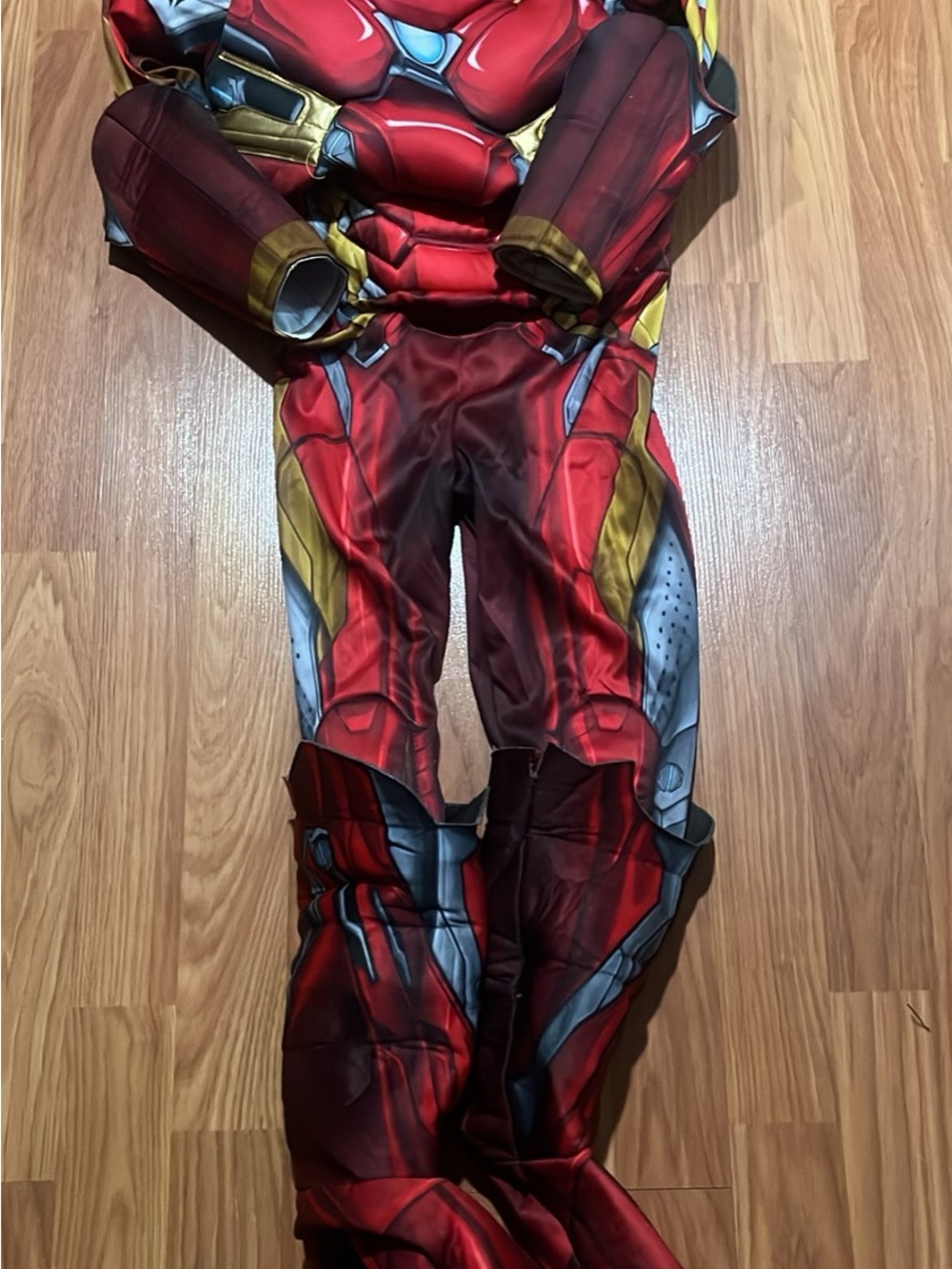 Kids Red Superhero Costume with Gold & Silver Accents